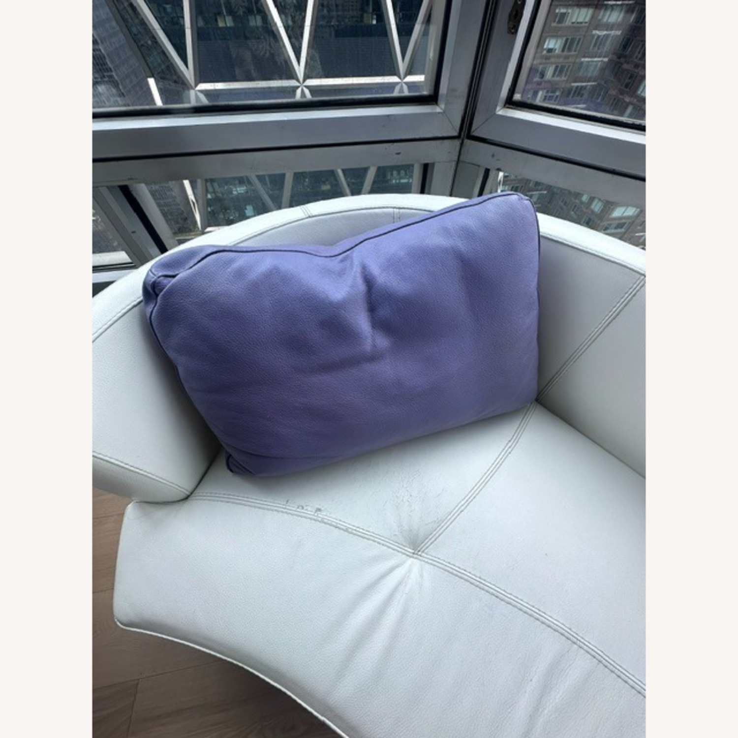 Roche Bobois Tangram White Leather 3+ Seater Sofa - image-4