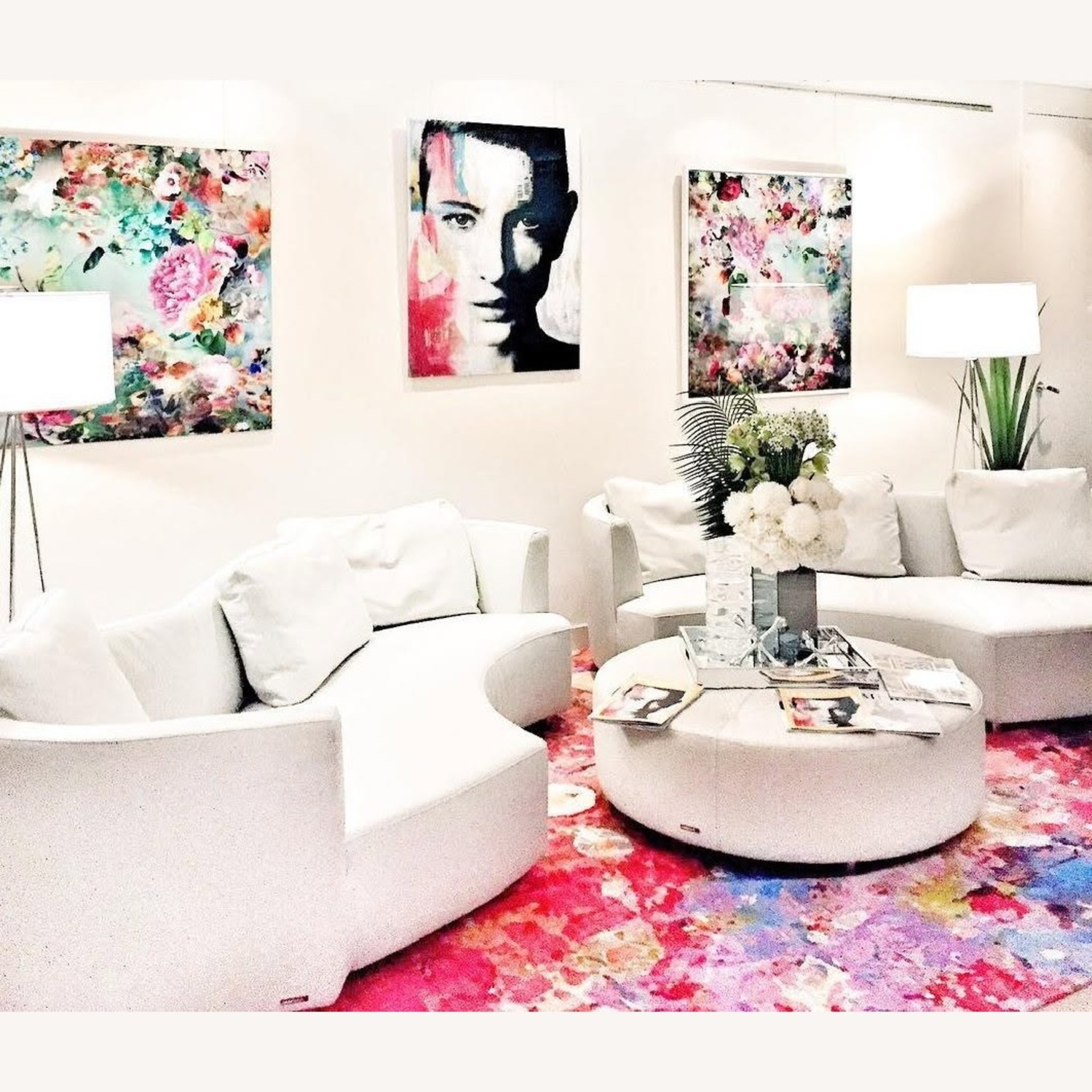 Roche Bobois Tangram White Leather 3+ Seater Sofa - image-7