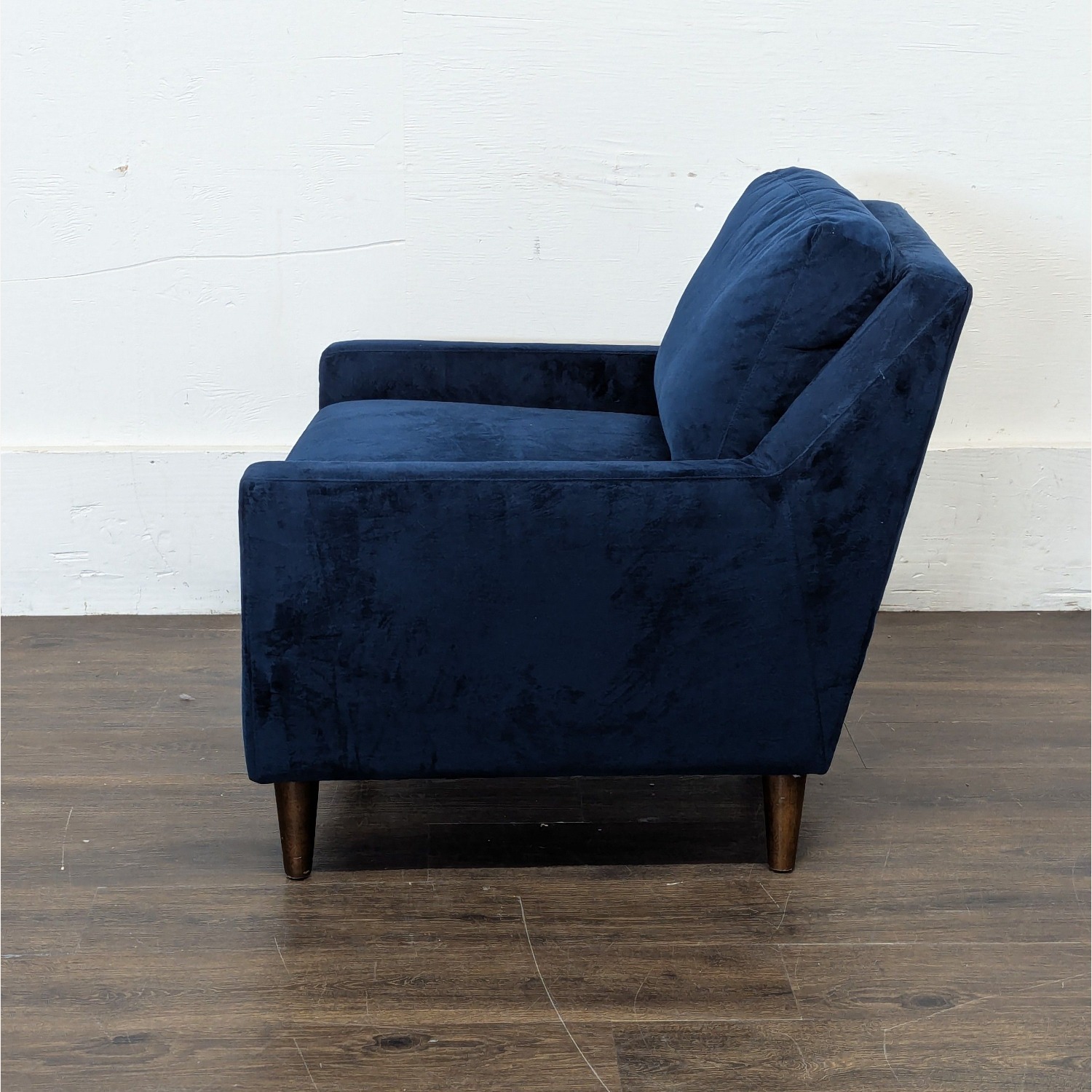 West Elm Everett Blue Velvet Lounge Chair - image-2