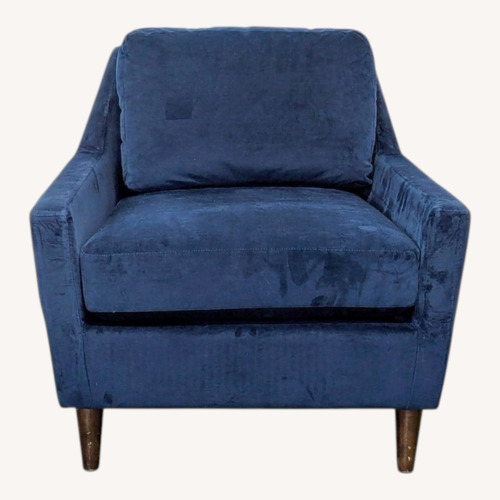 Used West Elm Everett Blue Velvet Lounge Chair for sale on AptDeco