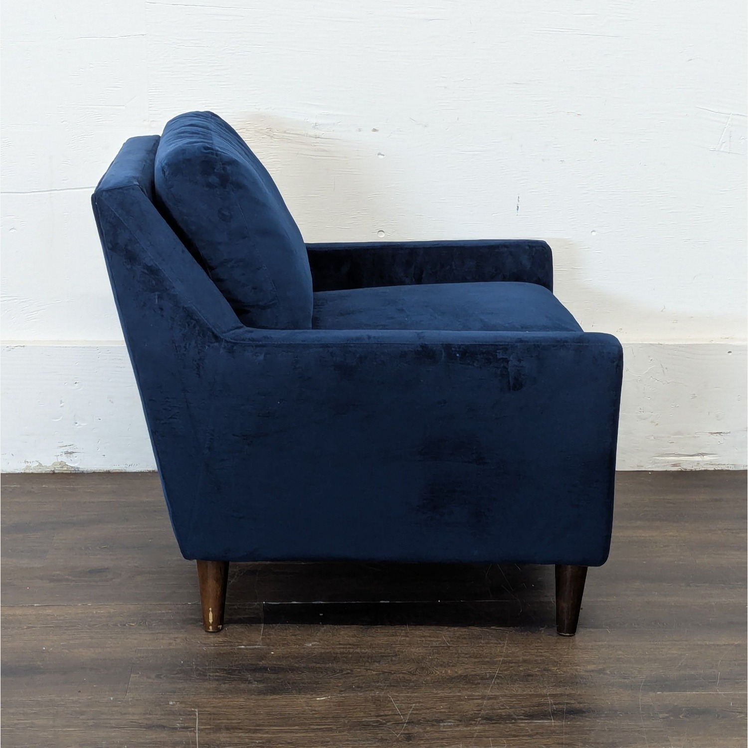 West Elm Everett Blue Velvet Lounge Chair - image-4