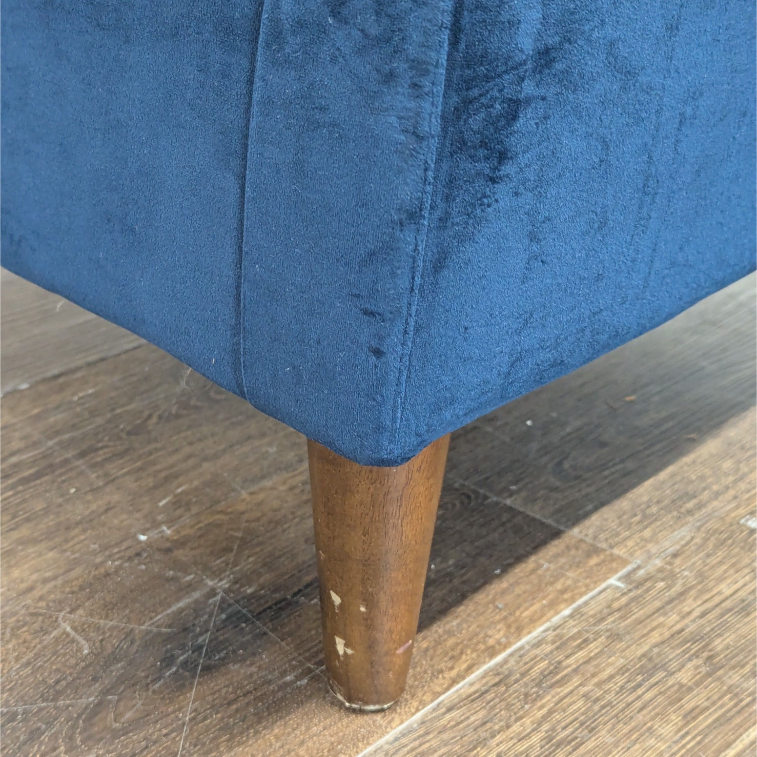 West Elm Everett Blue Velvet Lounge Chair - image-1