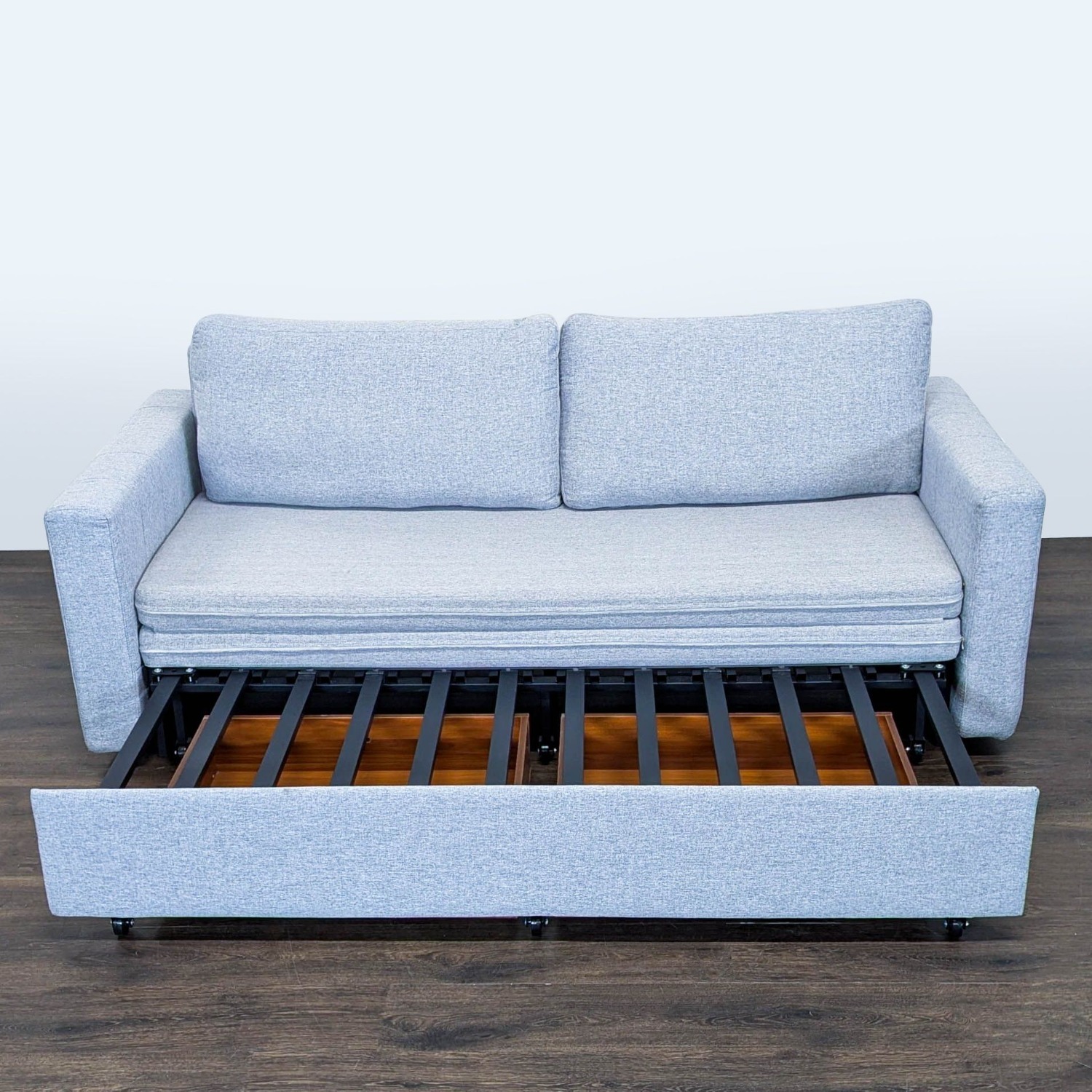 Modern Light Gray Sleeper Sofa with Pull-Out Bed	 - image-9