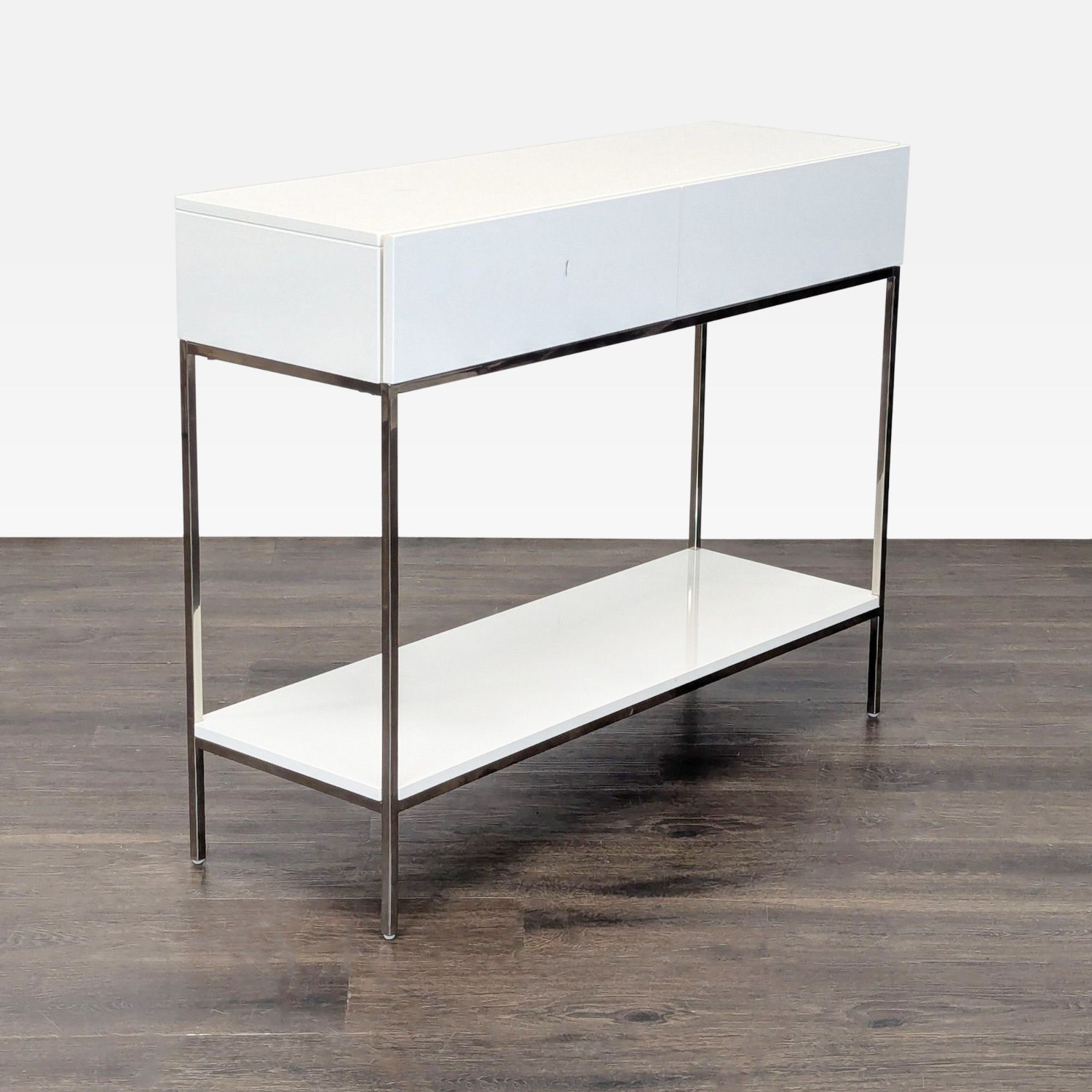 West Elm White Lacquer Storage Console - image-6