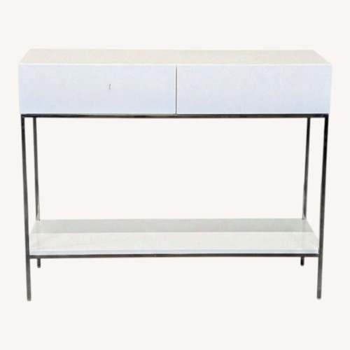 Used West Elm White Lacquer Storage Console for sale on AptDeco