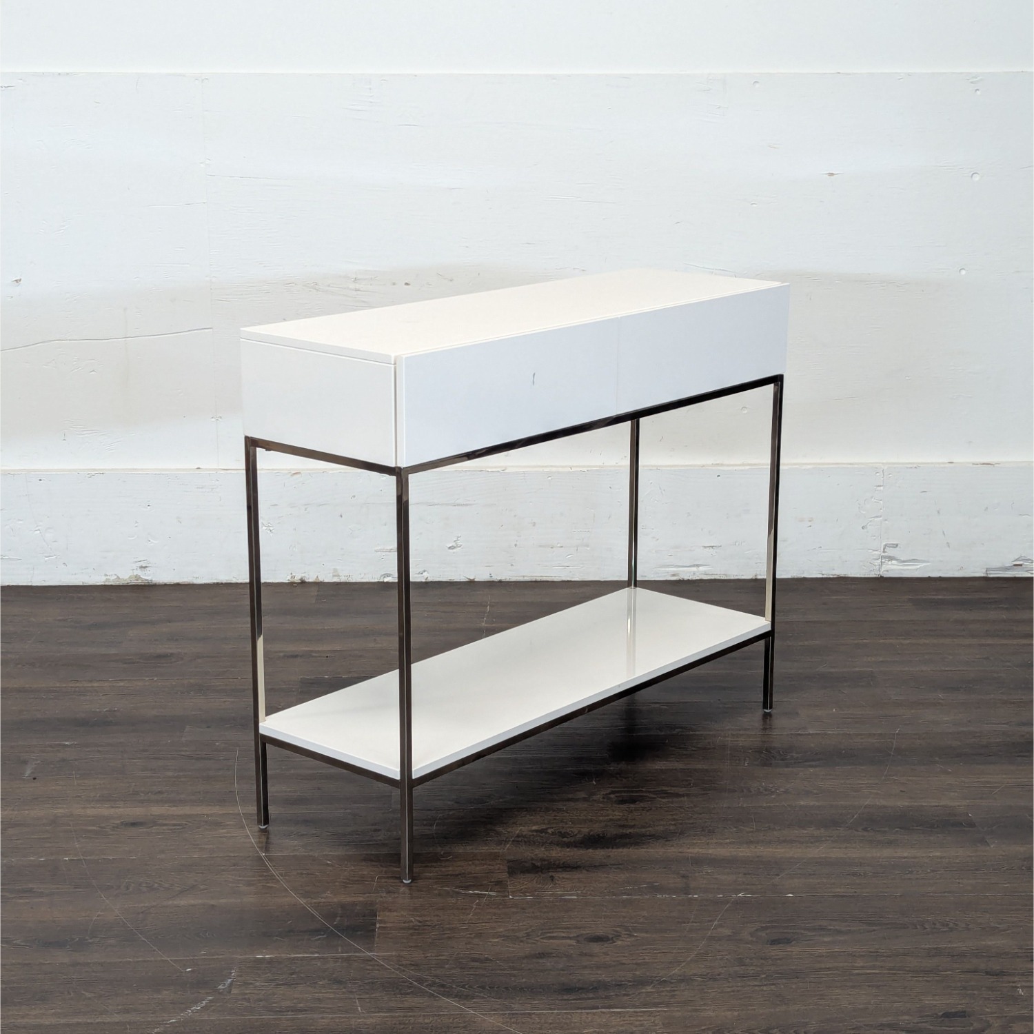West Elm White Lacquer Storage Console - image-4