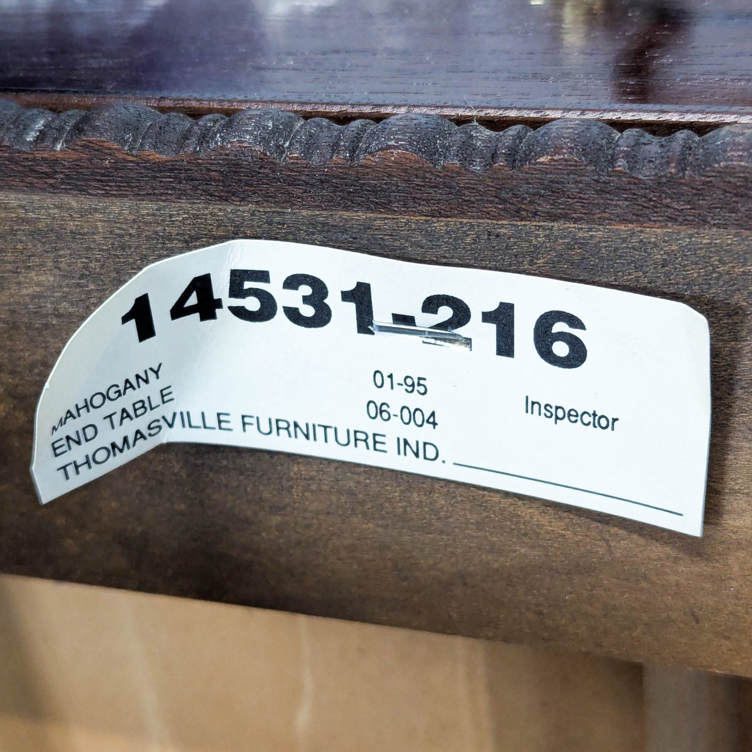Vintage 1994 Thomasville Mahogany End Table - image-3