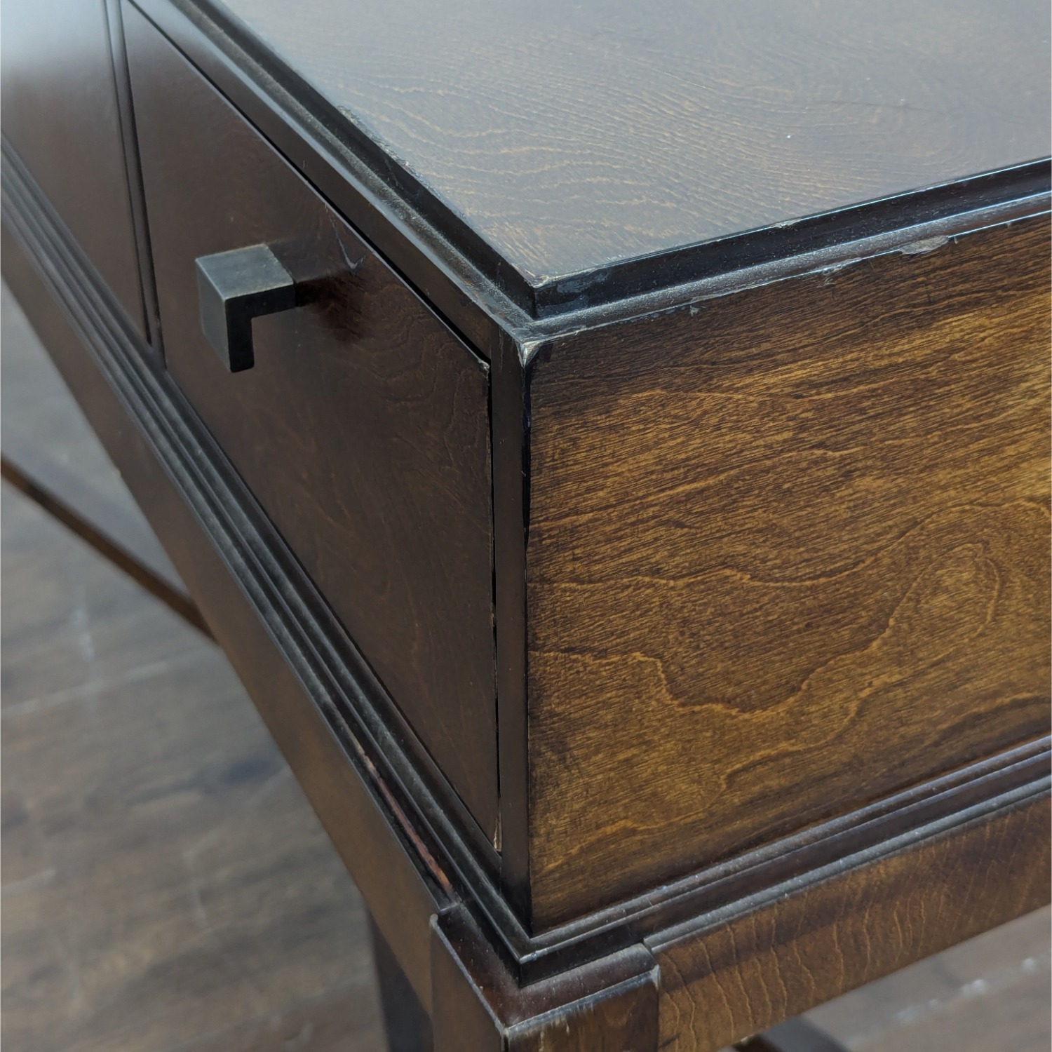 Three Drawer Wood Console Table	 - image-2