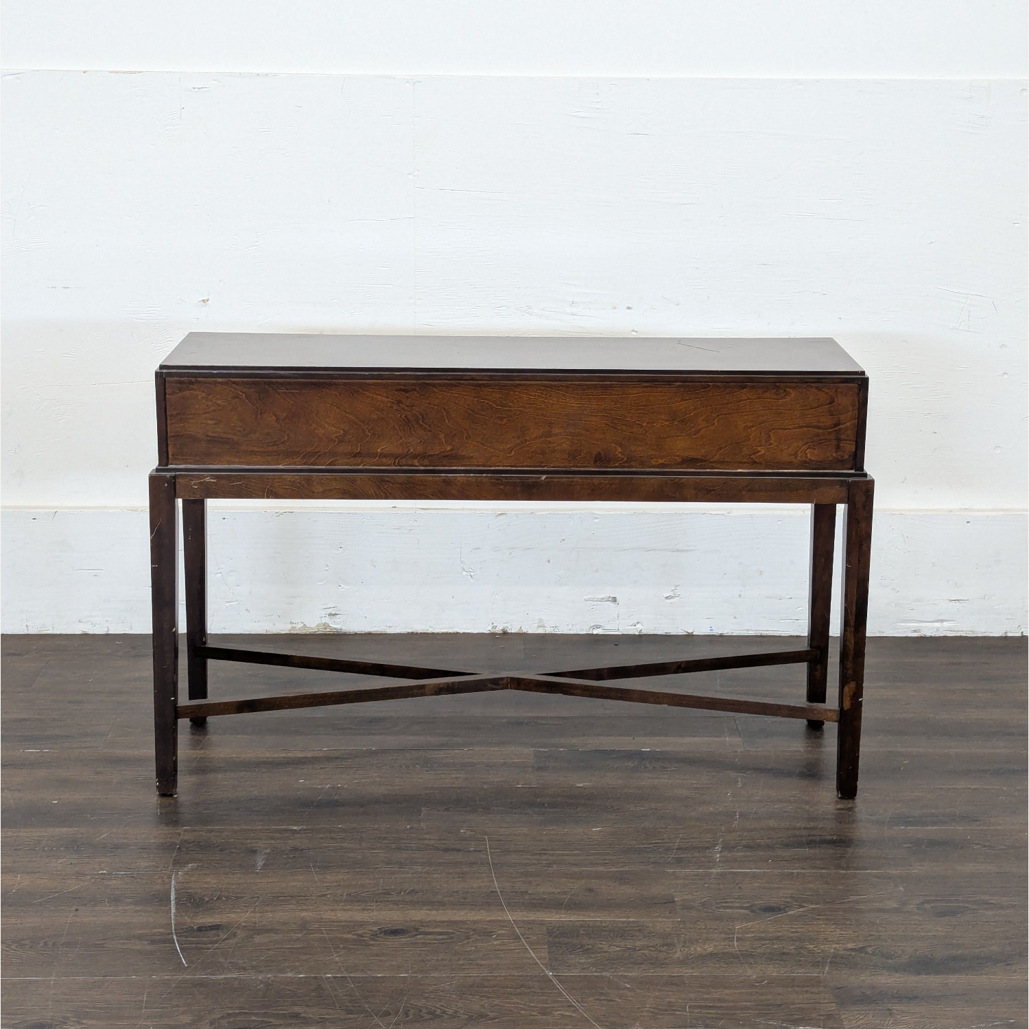 Three Drawer Wood Console Table	 - image-1