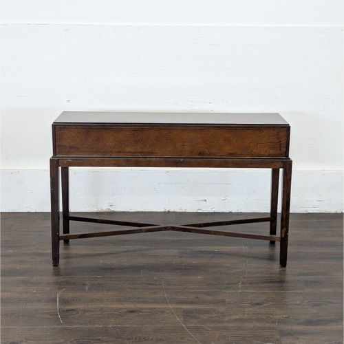 Used Three Drawer Wood Console Table for sale on AptDeco