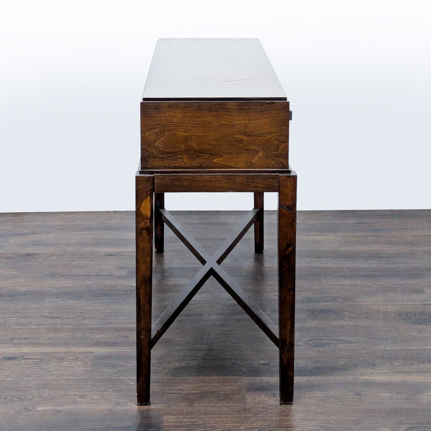 Three Drawer Wood Console Table	 - image-8