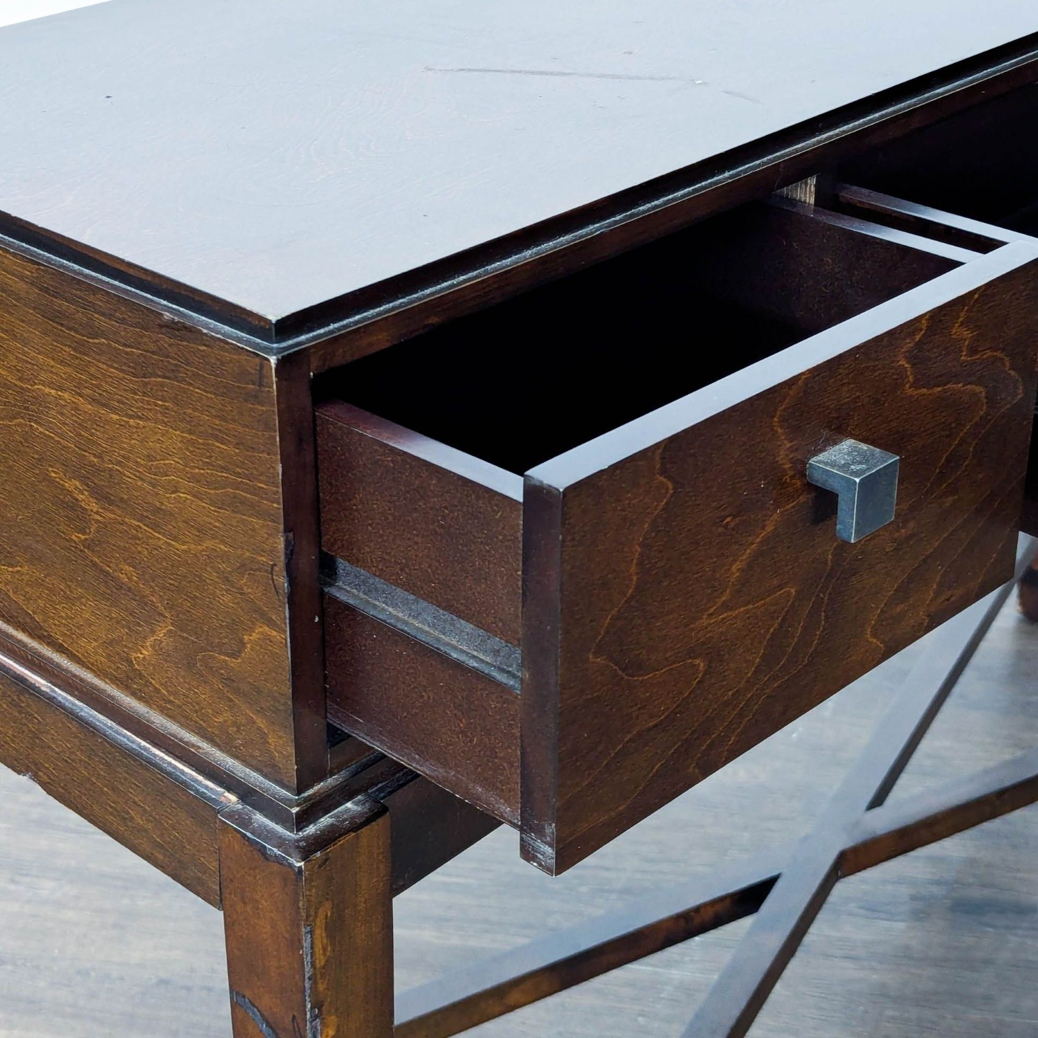 Three Drawer Wood Console Table	 - image-6