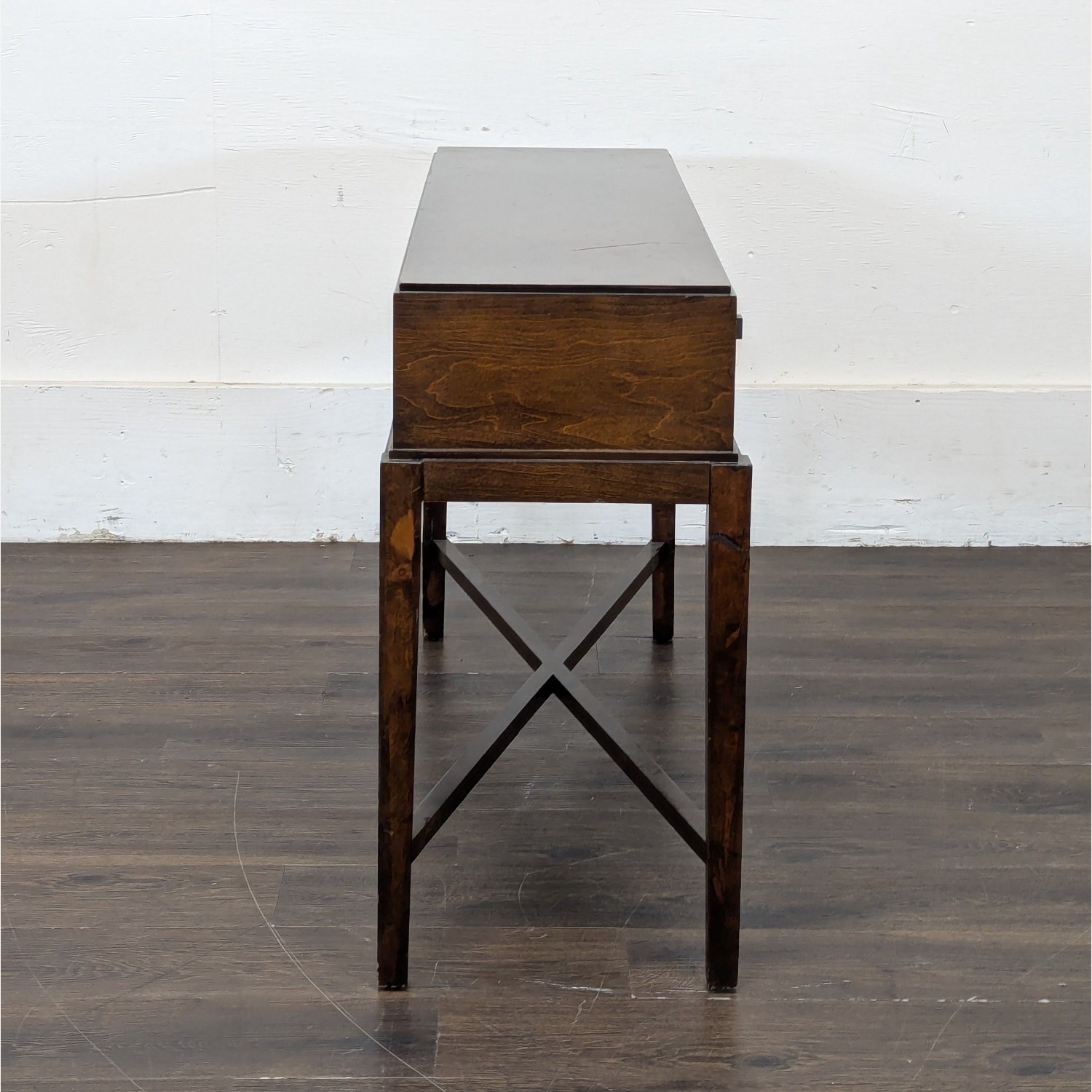 Three Drawer Wood Console Table	 - image-3