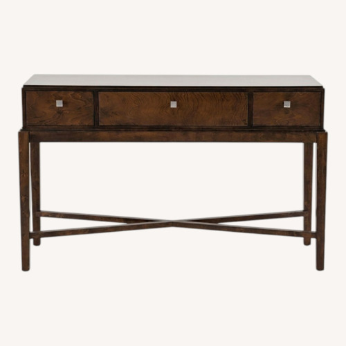 Used Three Drawer Wood Console Table	 for sale on AptDeco
