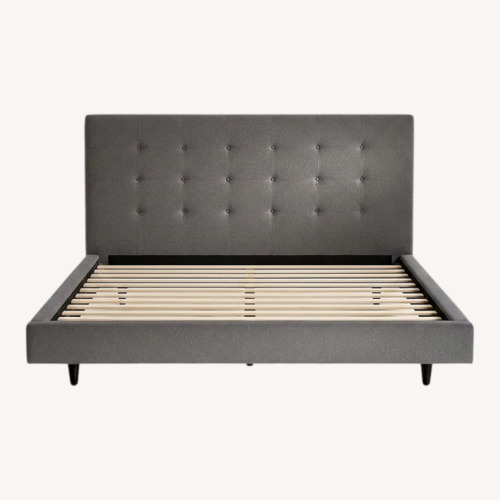 Used Crate & Barrel Tate Dark Gray Fabric King Bed for sale on AptDeco