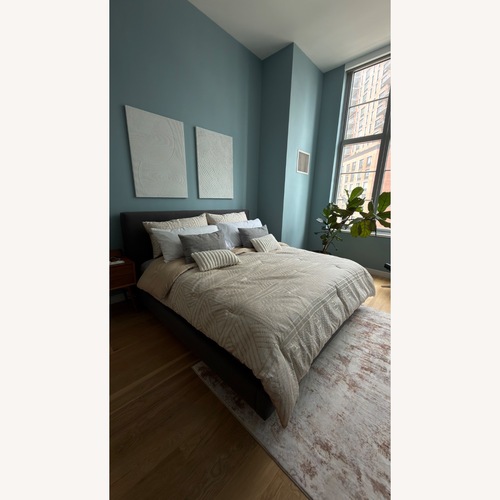 Used Crate & Barrel Tate Dark Gray Fabric King Bed for sale on AptDeco