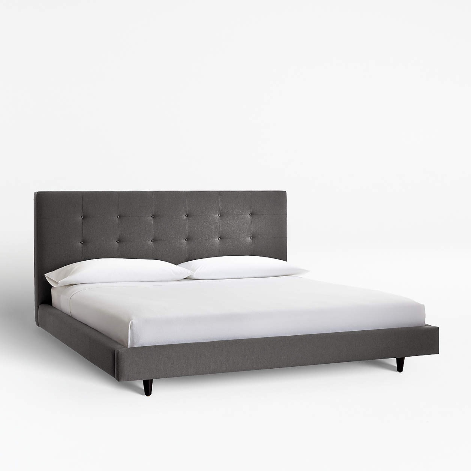 Crate & Barrel Tate Dark Gray Fabric King Bed - image-5