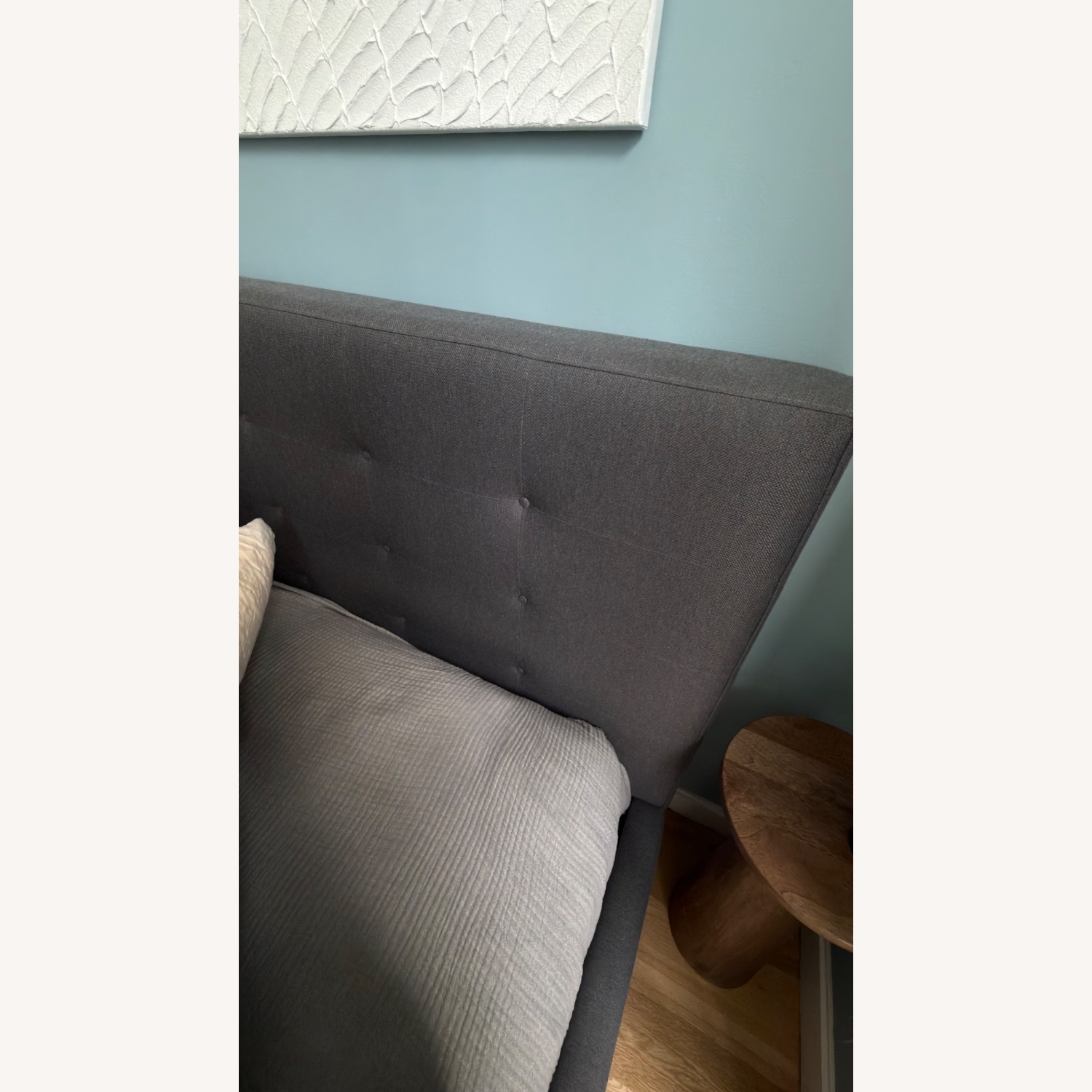 Crate & Barrel Tate Dark Gray Fabric King Bed - image-2