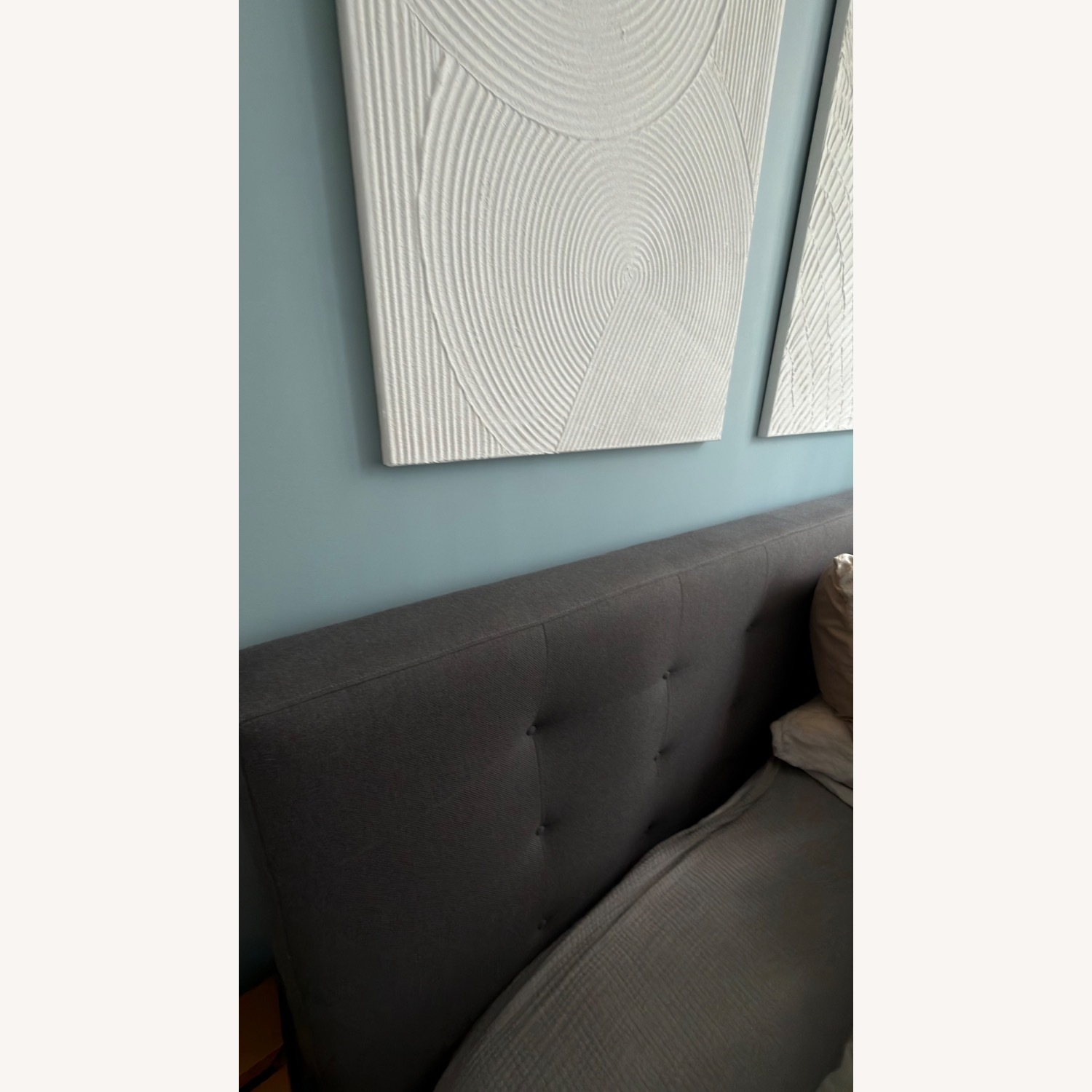 Crate & Barrel Tate Dark Gray Fabric King Bed - image-3