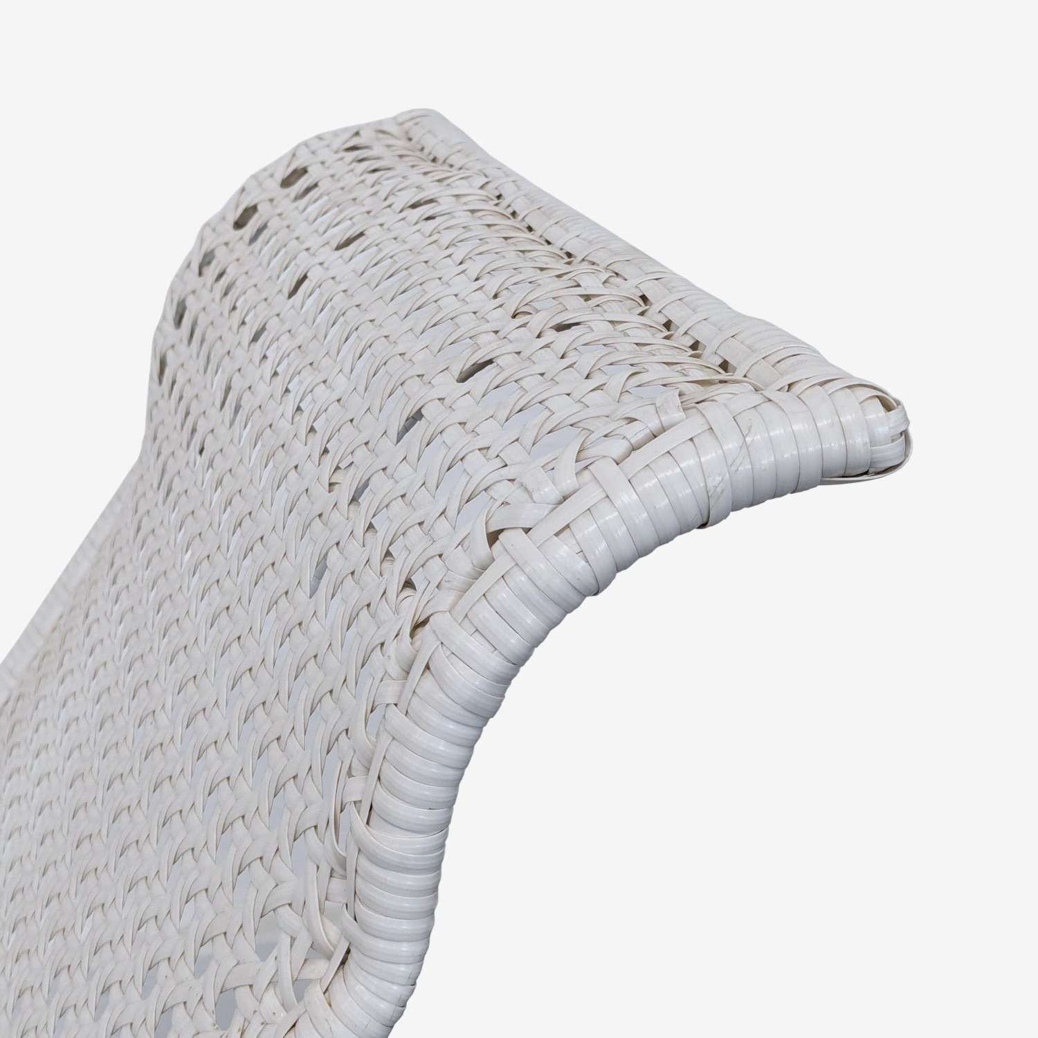 White Wicker and Metal Rocking Chair - image-6