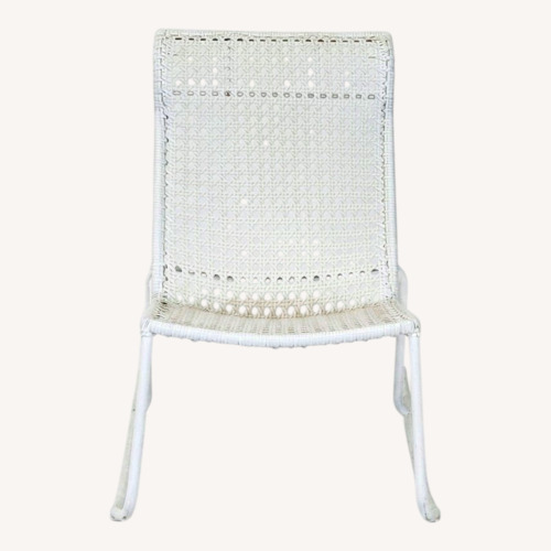 Used White Wicker and Metal Rocking Chair for sale on AptDeco