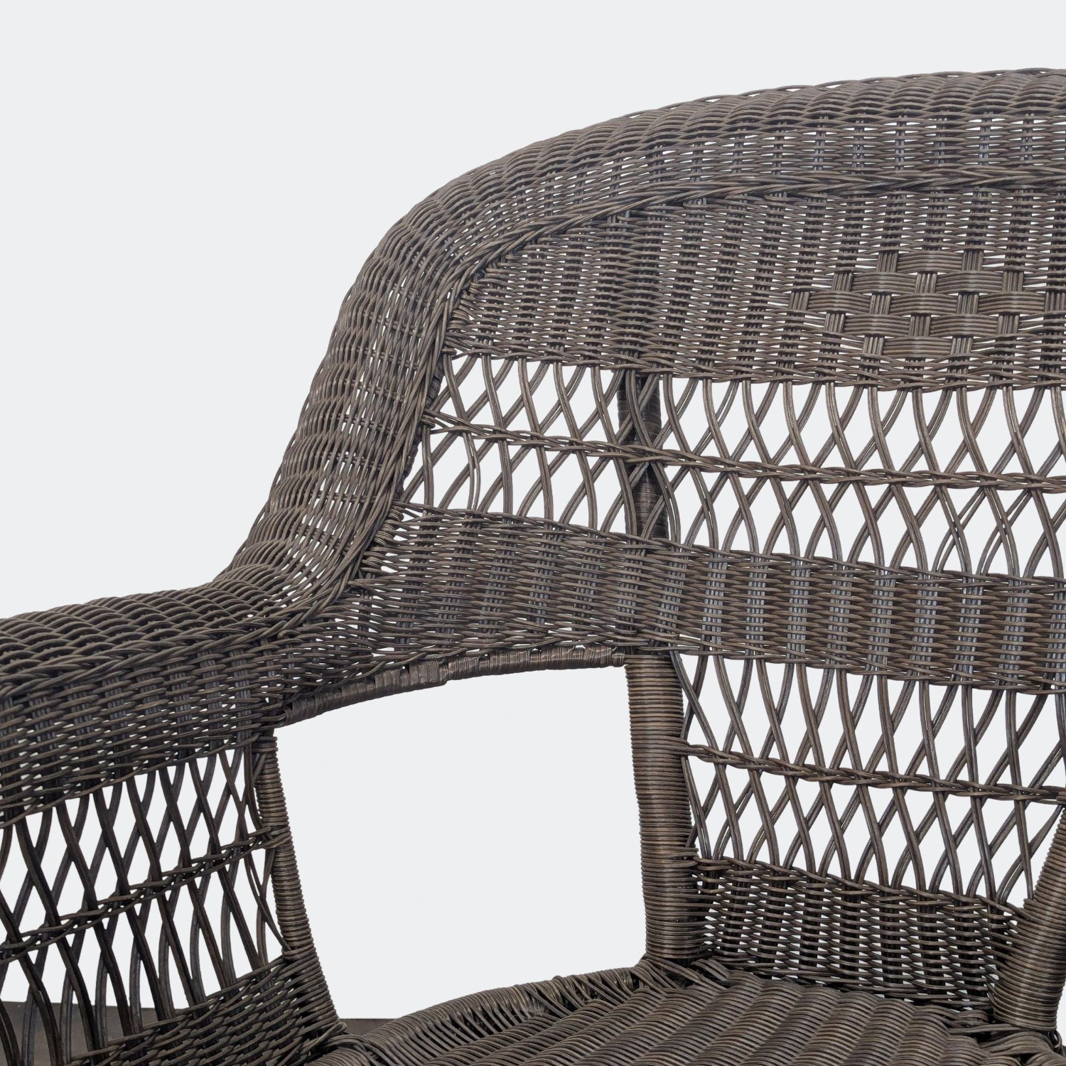 Classic Brown Wicker Outdoor Arm Chair - image-7