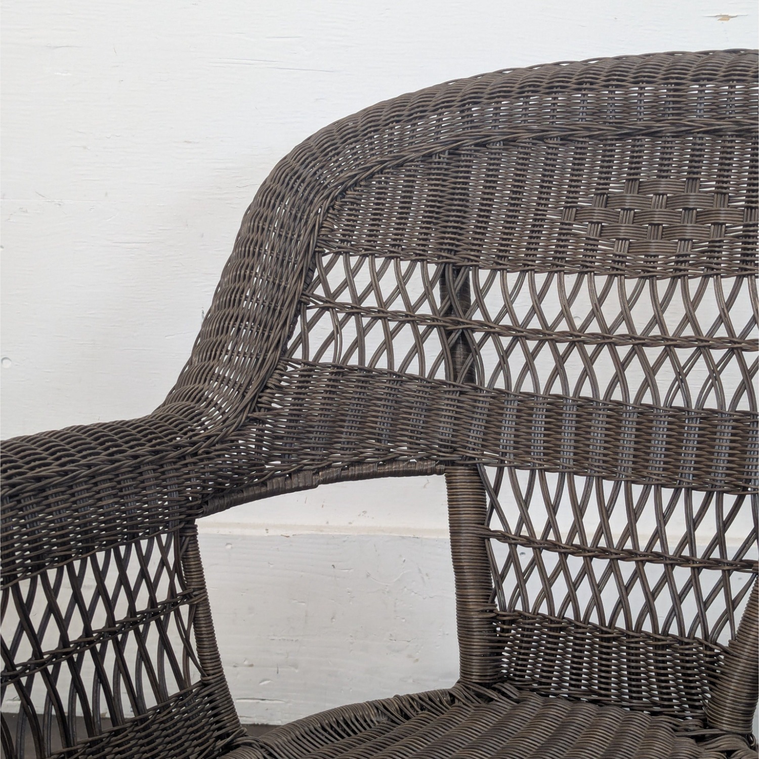 Classic Brown Wicker Outdoor Arm Chair - image-1