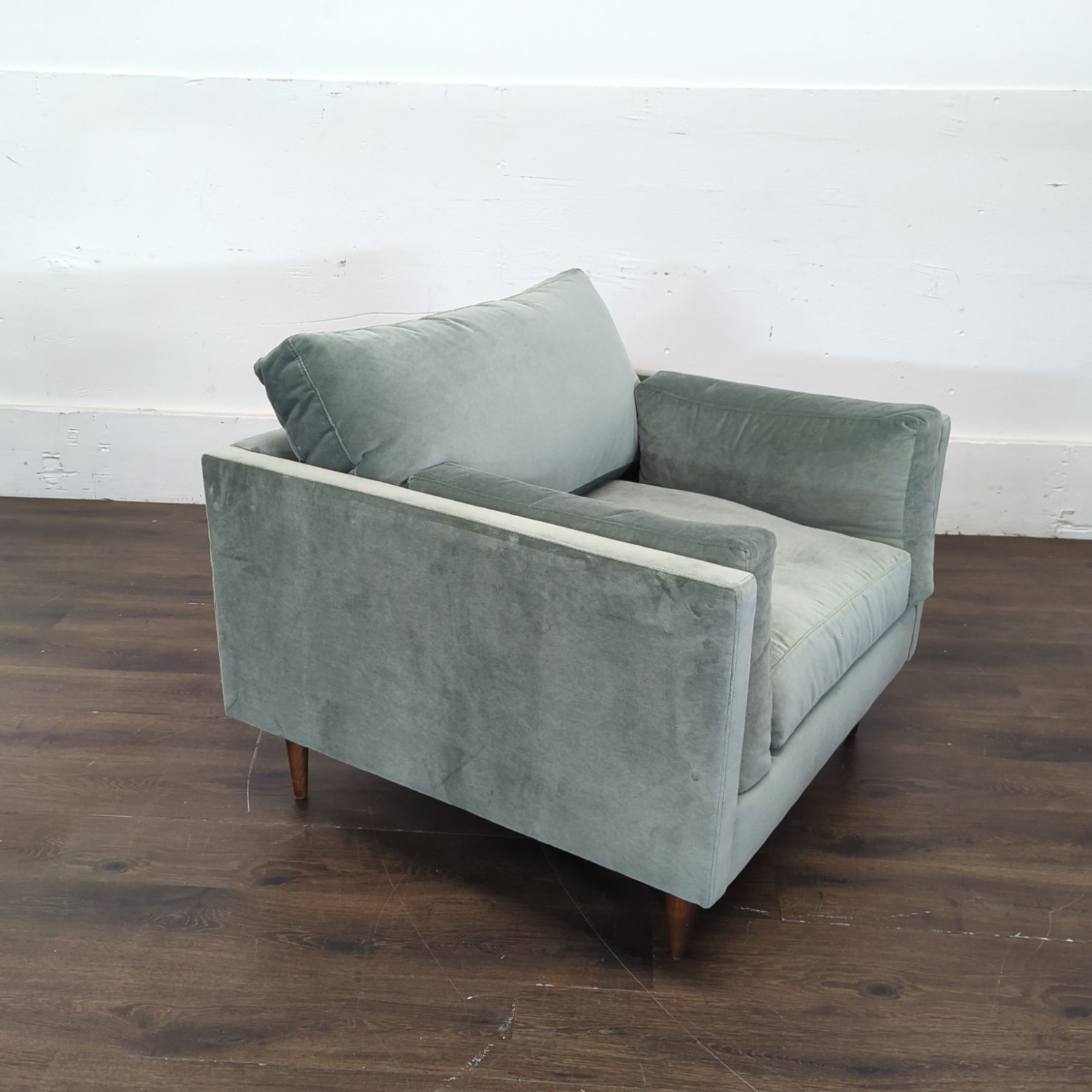 Modern Light Blue Velvet Lounge Chair  - image-2