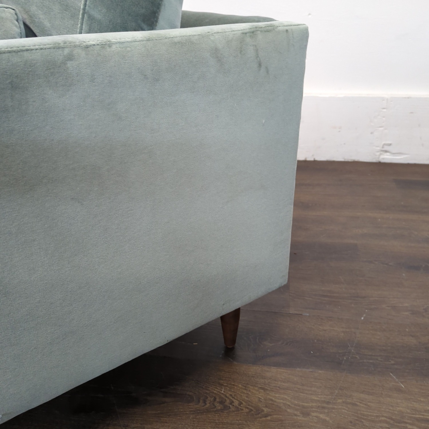 Modern Light Blue Velvet Lounge Chair  - image-1
