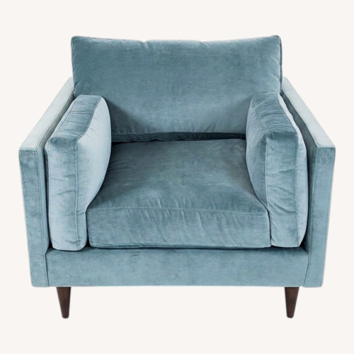 Used Modern Light Blue Velvet Lounge Chair  for sale on AptDeco