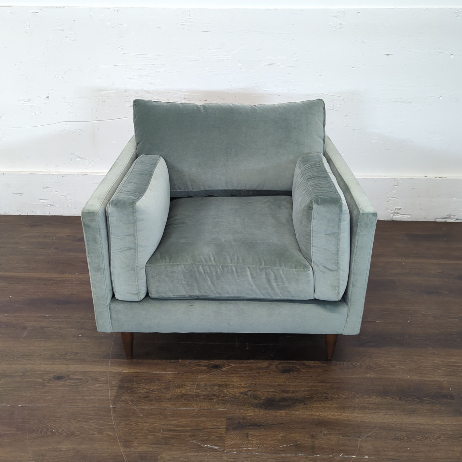 Modern Light Blue Velvet Lounge Chair  - image-5
