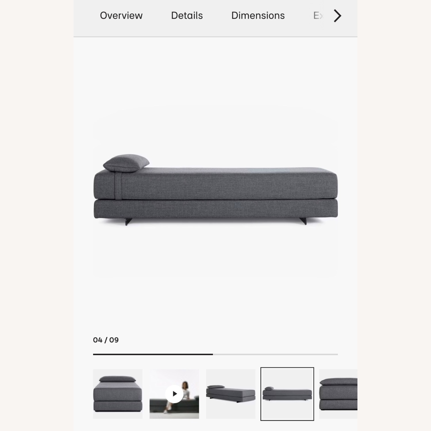 Design Within Reach Dark Gray Fabric Daybed - image-2