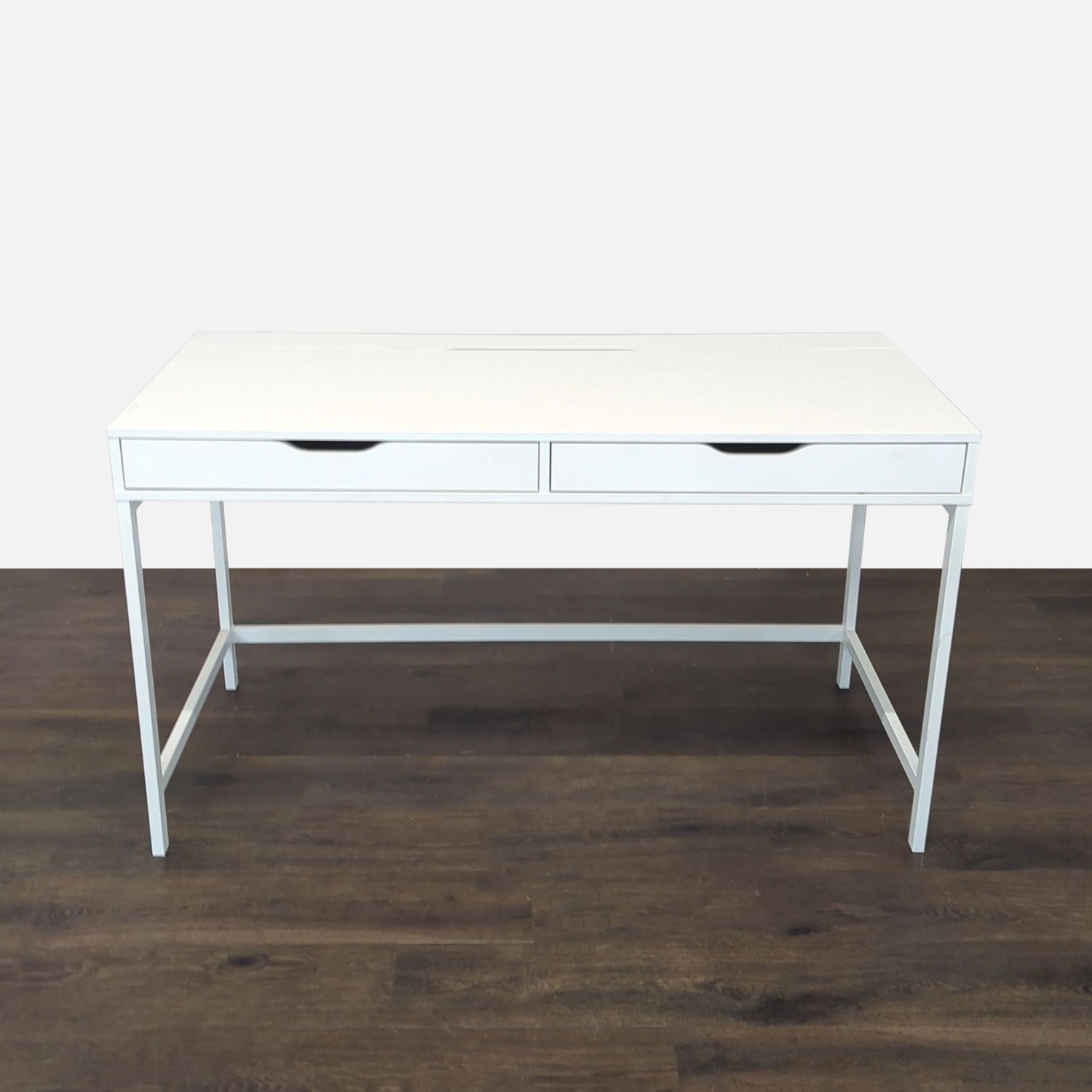 Modern White Desk with Two Drawers  - image-5
