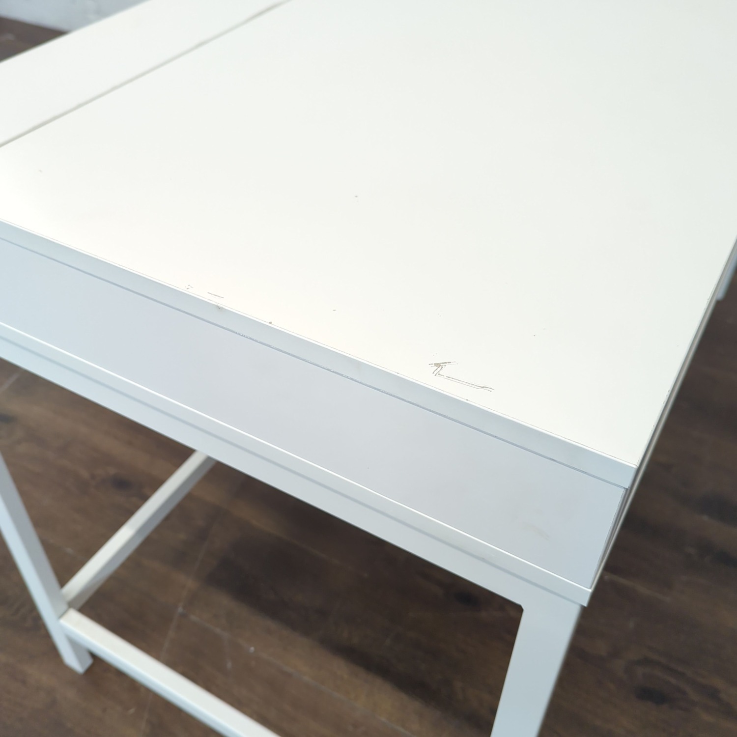 Modern White Desk with Two Drawers  - image-2