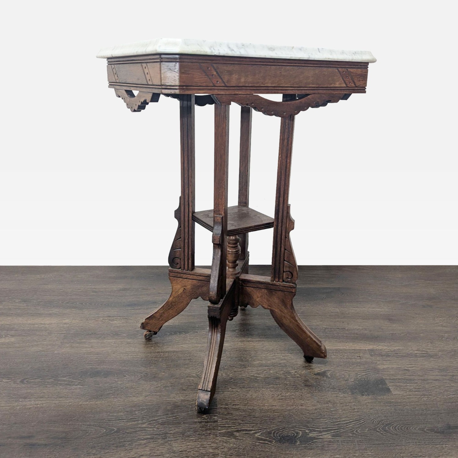 Eastlake Victorian Marble Top Side Table	 - image-6