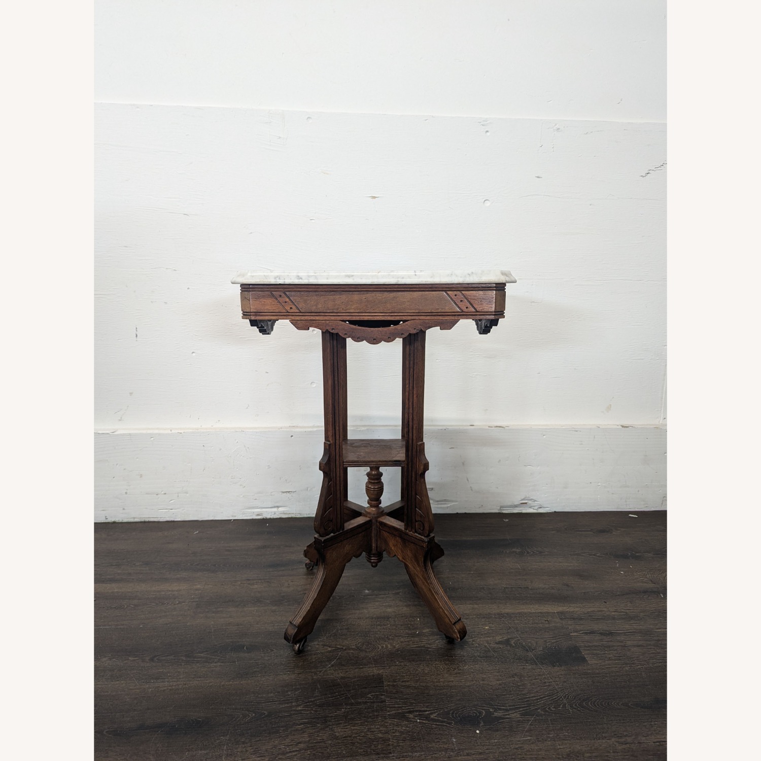 Eastlake Victorian Marble Top Side Table	 - image-2