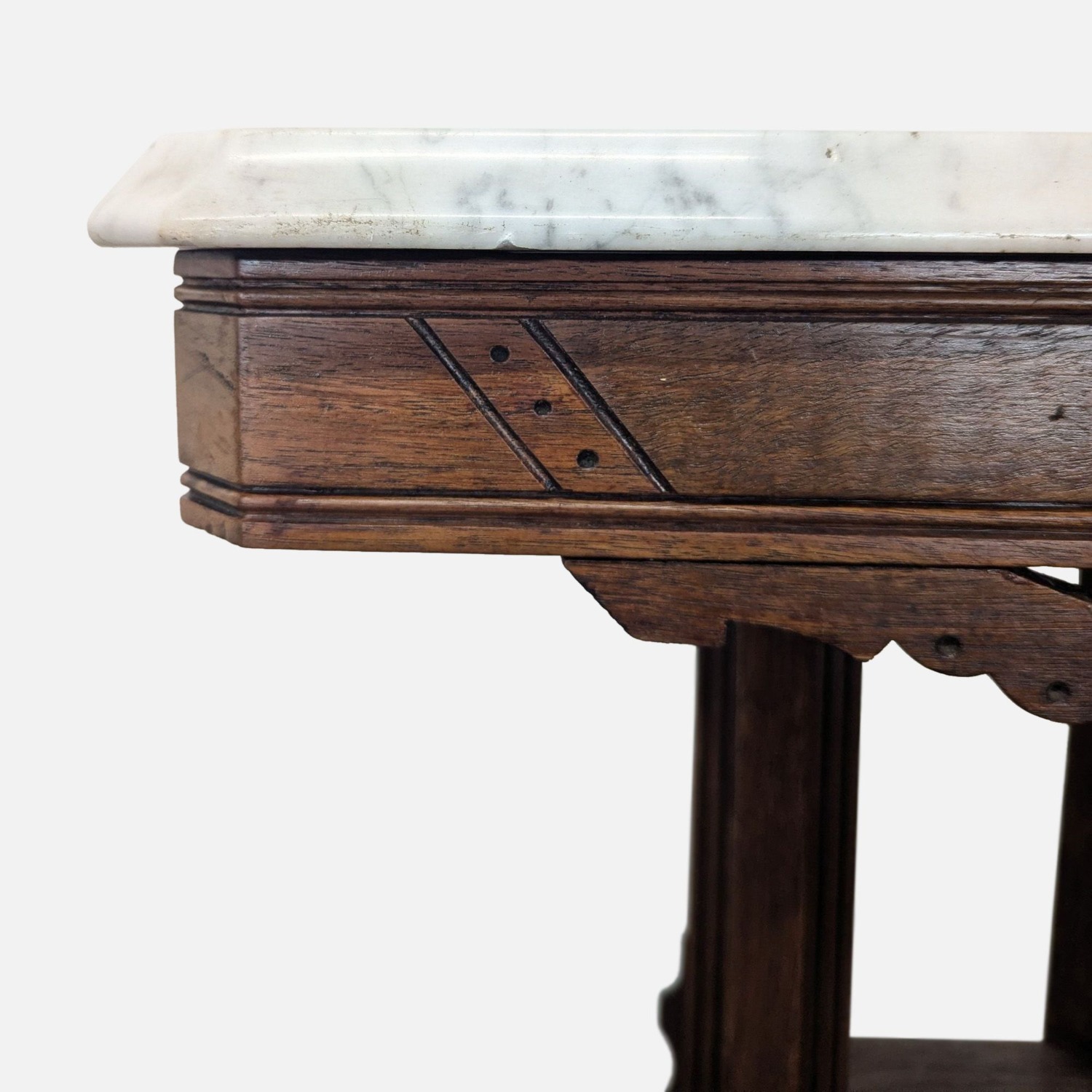 Eastlake Victorian Marble Top Side Table	 - image-5