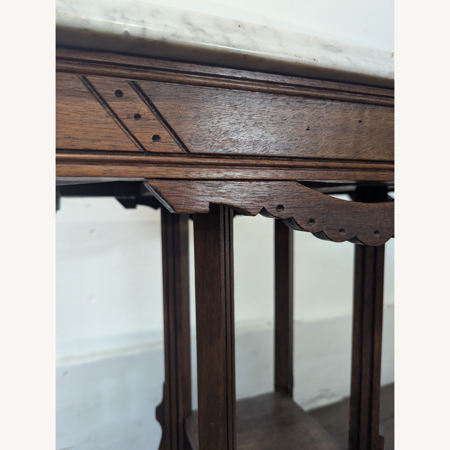 Eastlake Victorian Marble Top Side Table	 - image-1