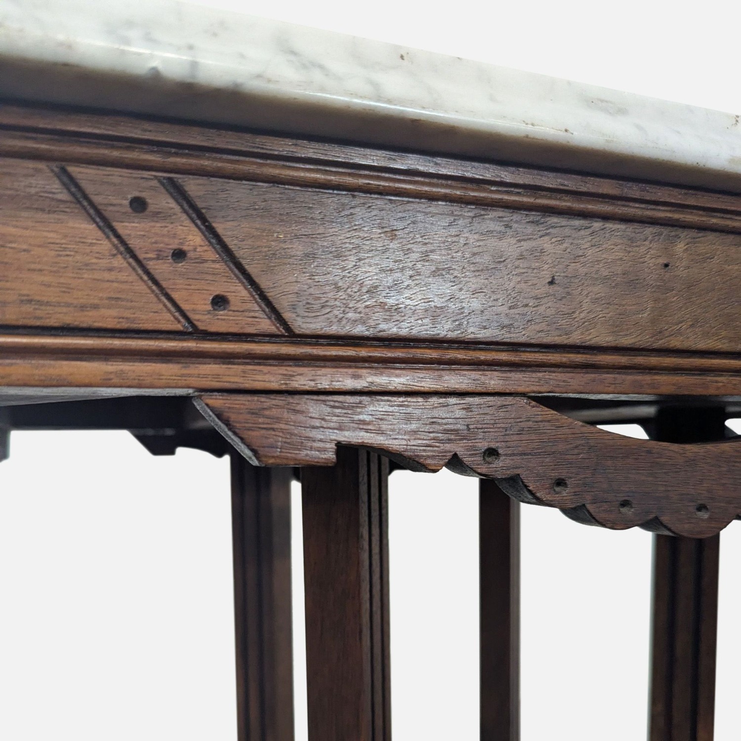 Eastlake Victorian Marble Top Side Table	 - image-4