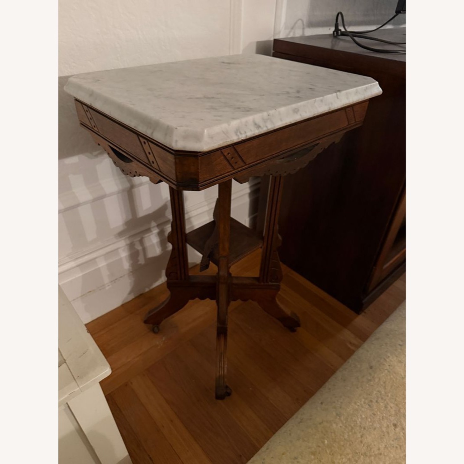 Eastlake Victorian Marble Top Side Table	 - image-3