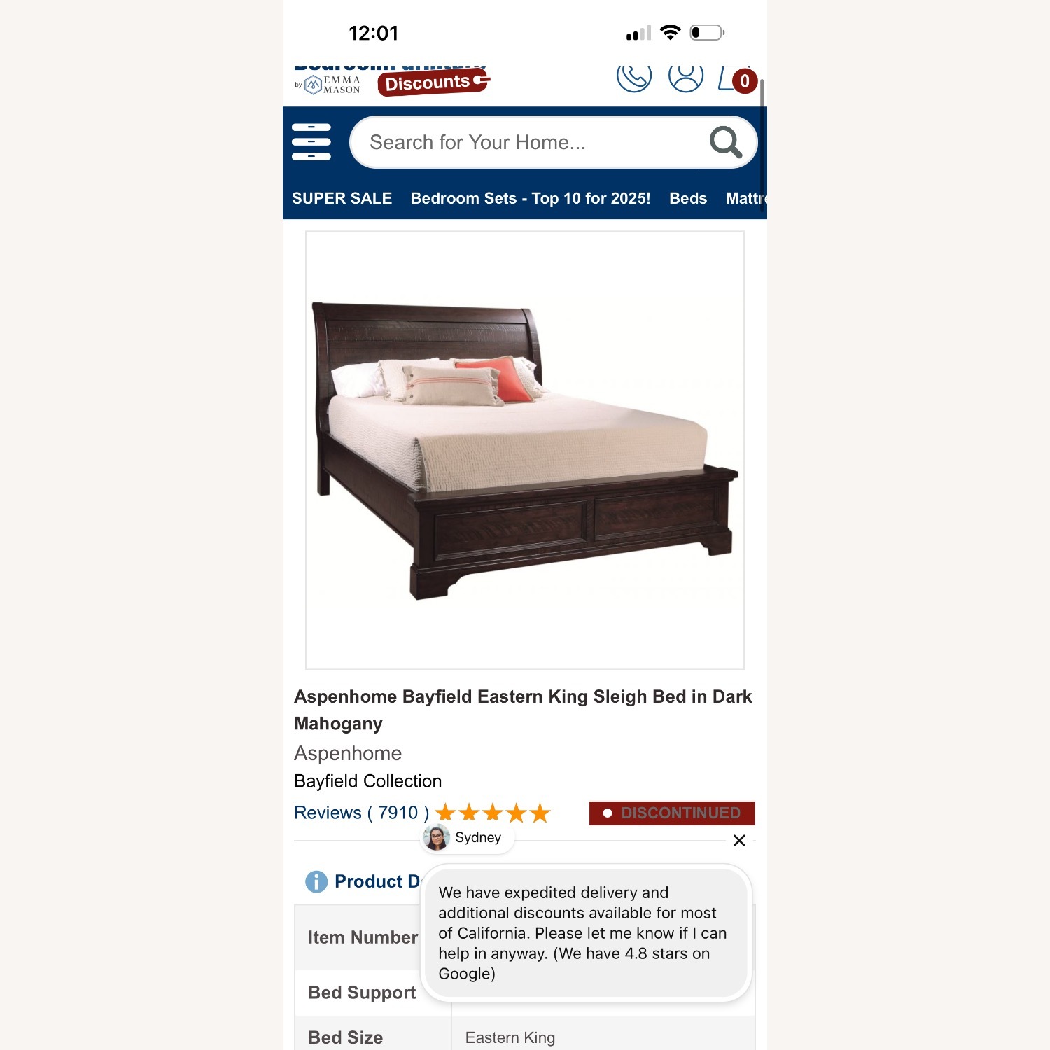 Aspen Home Dark Brown Wood King Bed - image-1