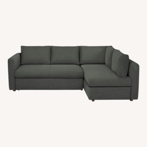 Used Room & Board Oxford Gray Suede Sleeper Sofa & Ottoman for sale on AptDeco