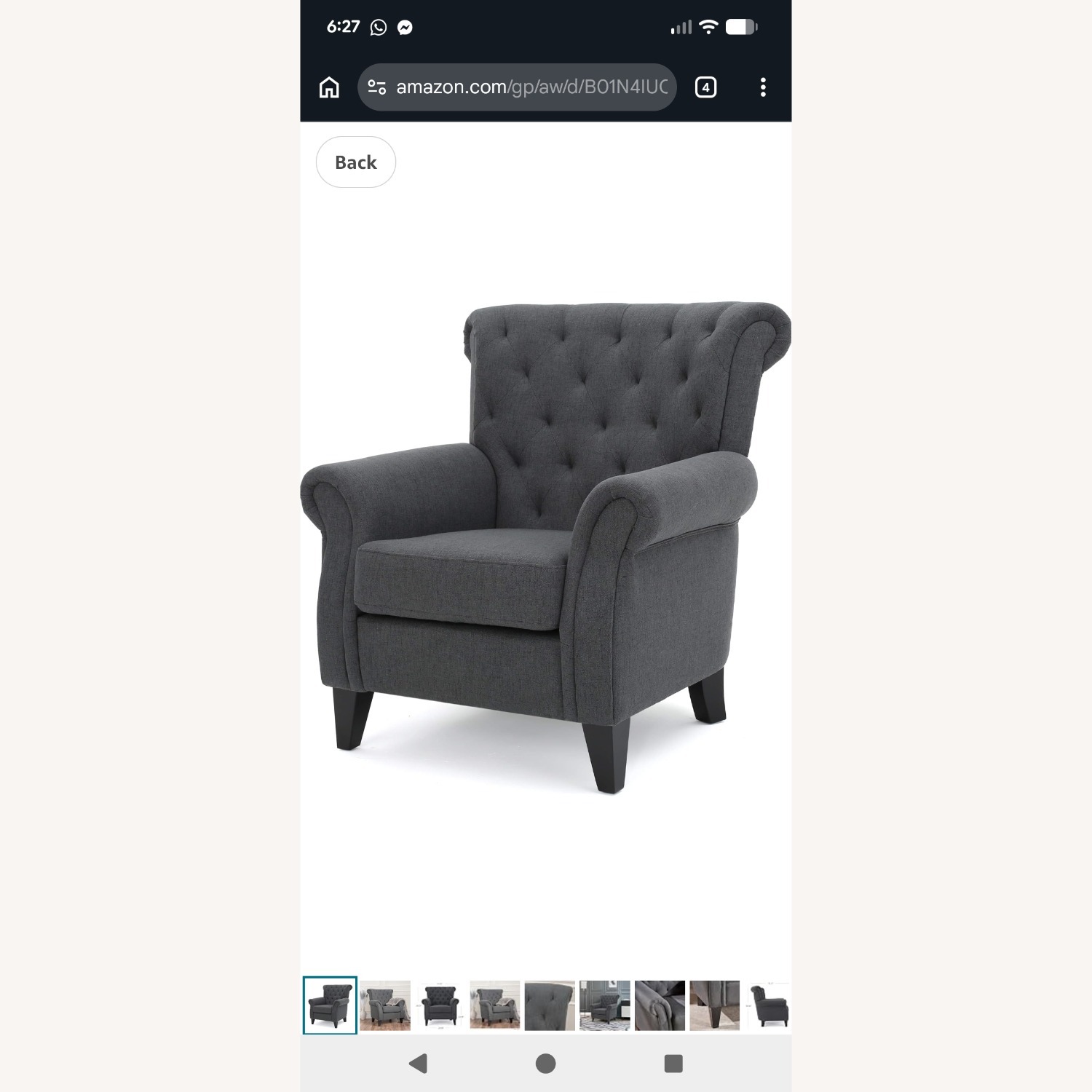 Christopher Knight Home Light Gray Armchair - image-2