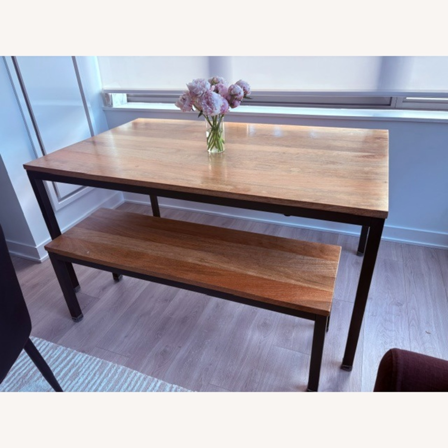 West Elm Dining Table (Plus Free Bench & Chairs) - image-3
