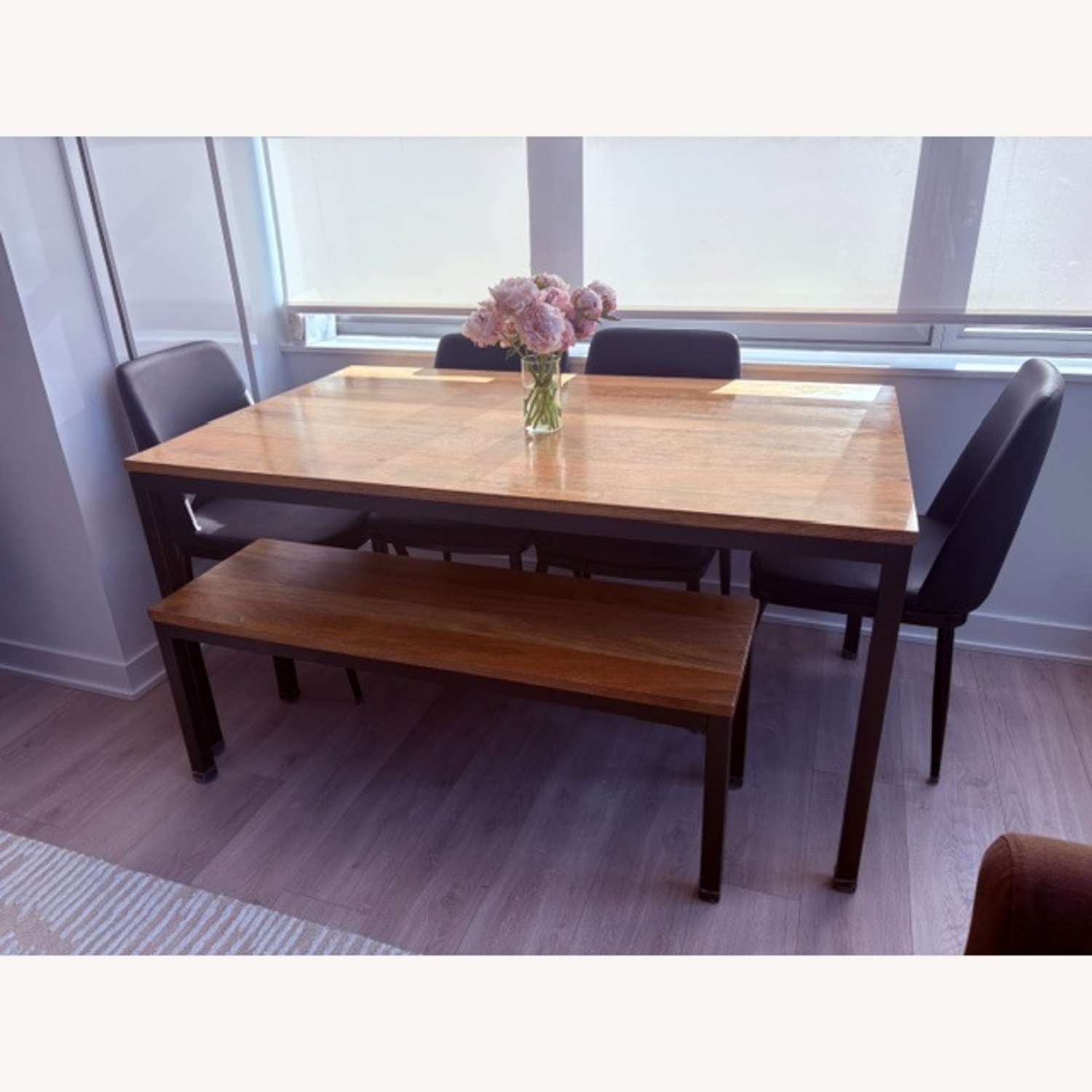 West Elm Dining Table (Plus Free Bench & Chairs) - image-2