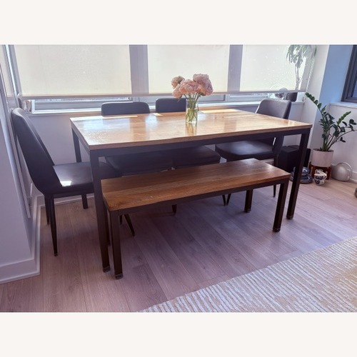 Used West Elm Dining Table (Plus Free Bench & Chairs) for sale on AptDeco