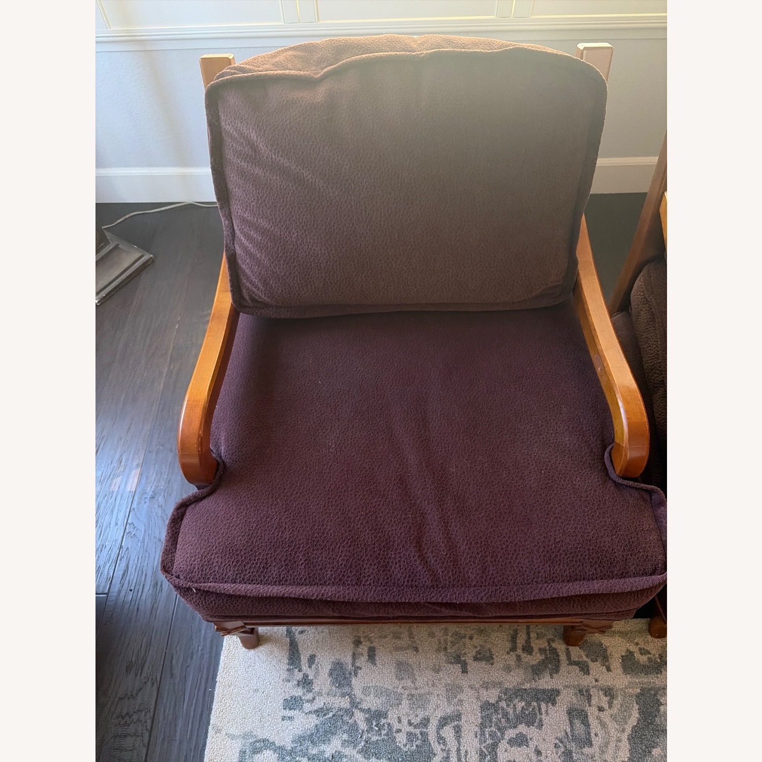 Sam Moore Purple Fabric Armchairs x 2 - image-2