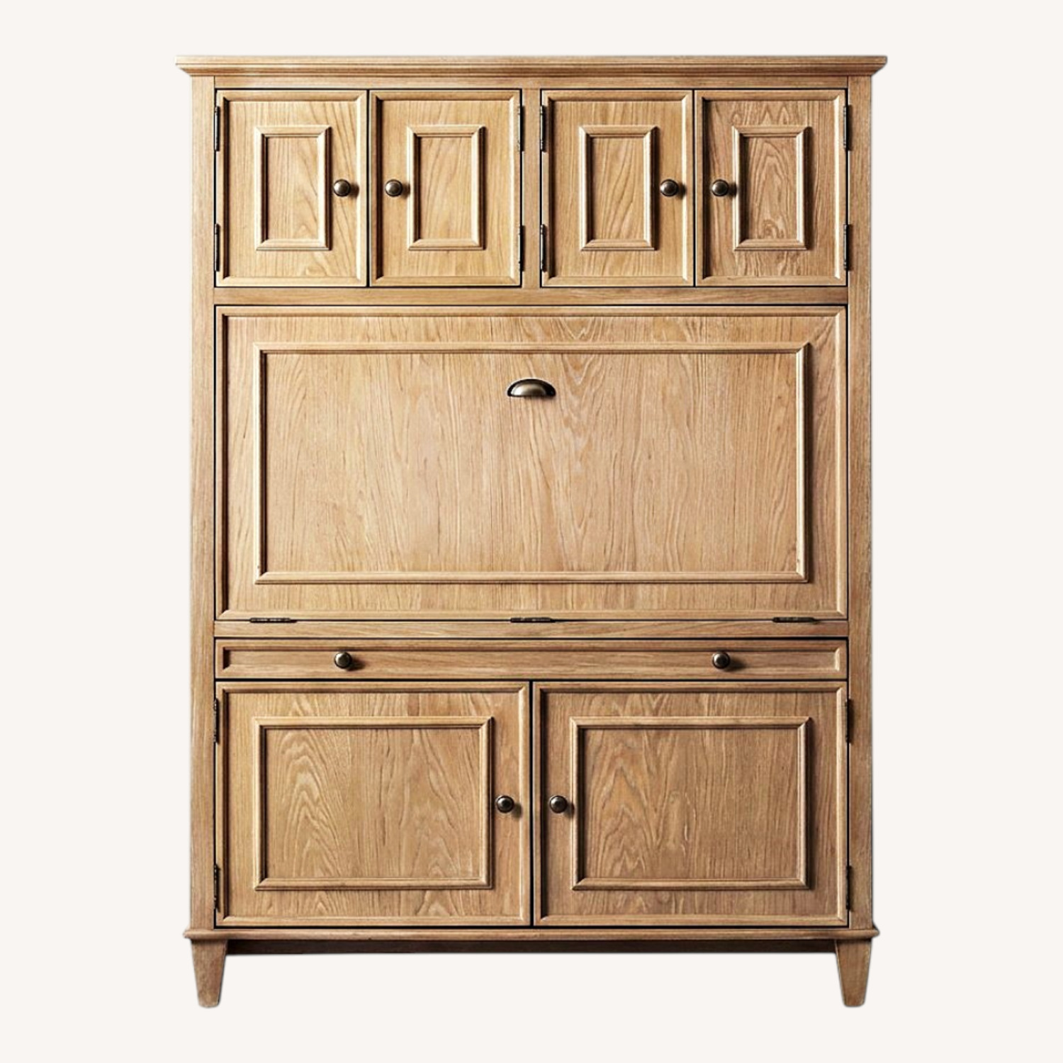 Arhaus Natural Wood Hideaway Computer Cabinet - image-0
