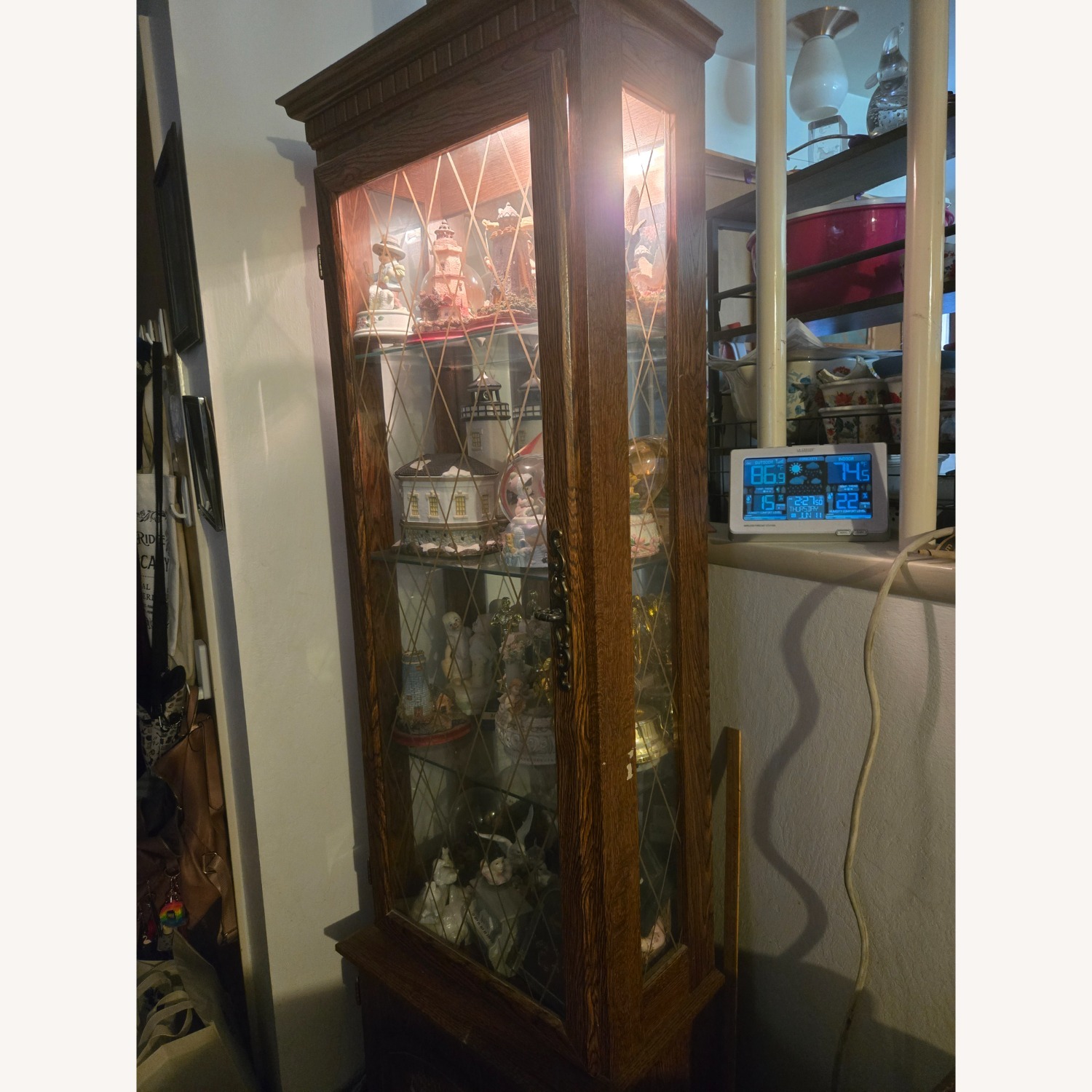 Dark Brown Wood Wall Unit - image-2