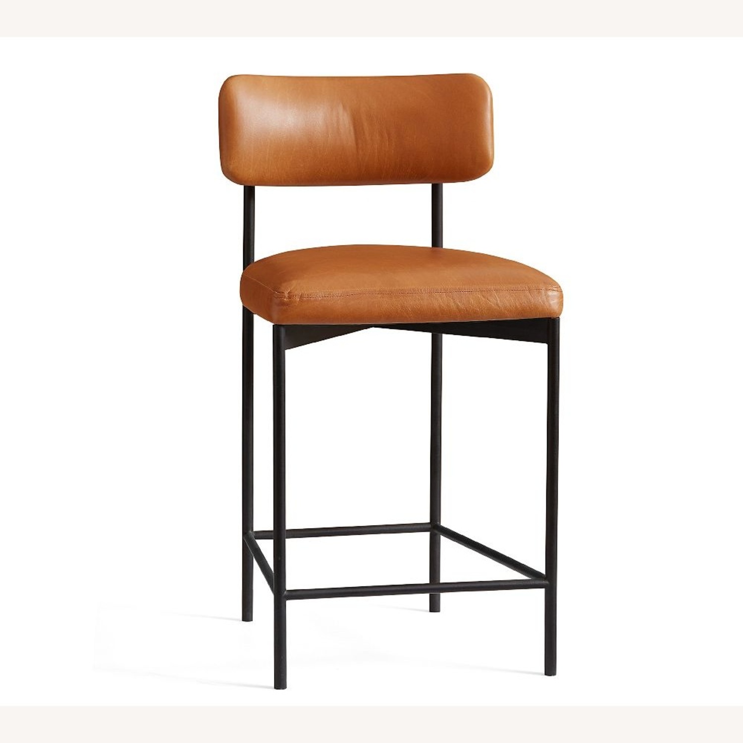 Pottery Barn Maison Light Brown Leather Stools - image-5